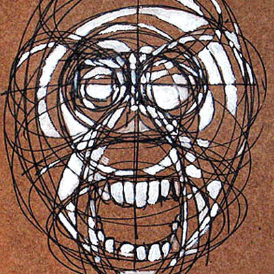 <b>Screaming Monkey</b><br>one-line illustration