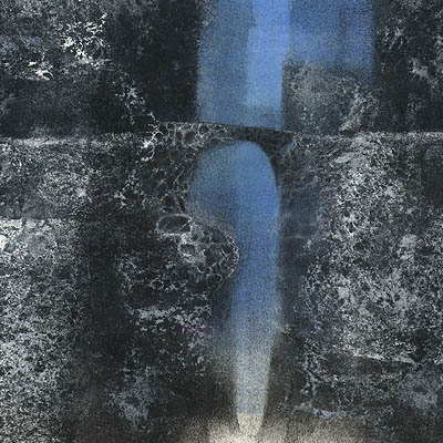 <b>Nordic Saga</b><br>Book illustration <br>spray and sponge<br>
				Where dwarfs dwell. Spray and sponge on paper.