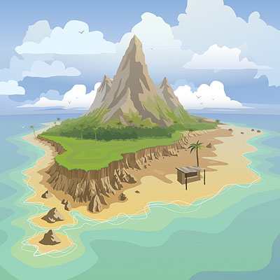 <b>Exotic island</b><br>Adobe Illustrator