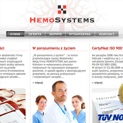 <b>HemoSystems</b><br>Web page (full service)