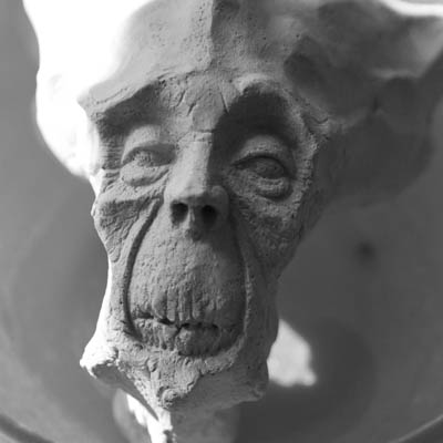 <b>Clay head of an Alien</b><br>traditional clay (WIP)